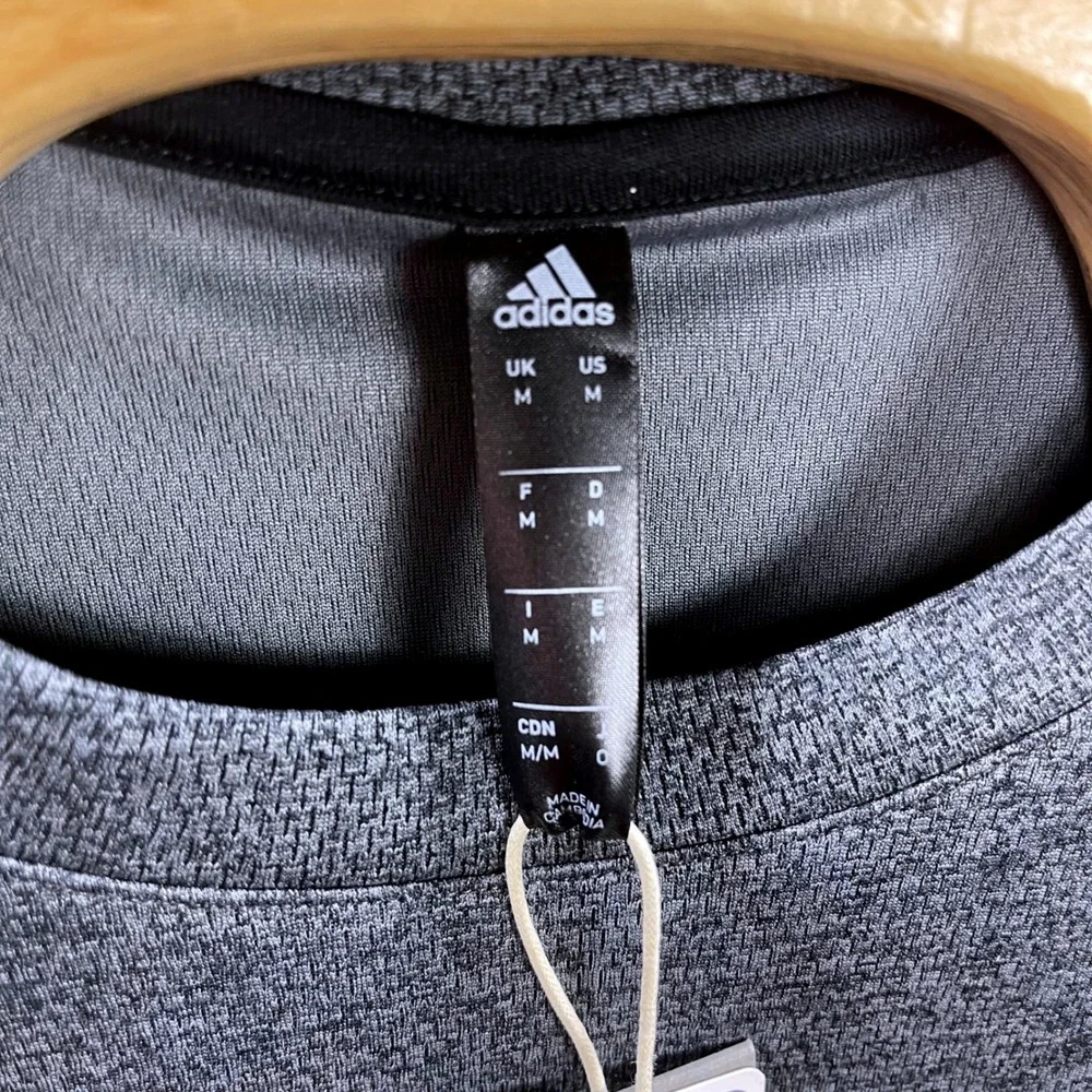 Adidas Axis SS Tee EE2974 Gray‎ Athletic Training Shirt Mens Medium NWT